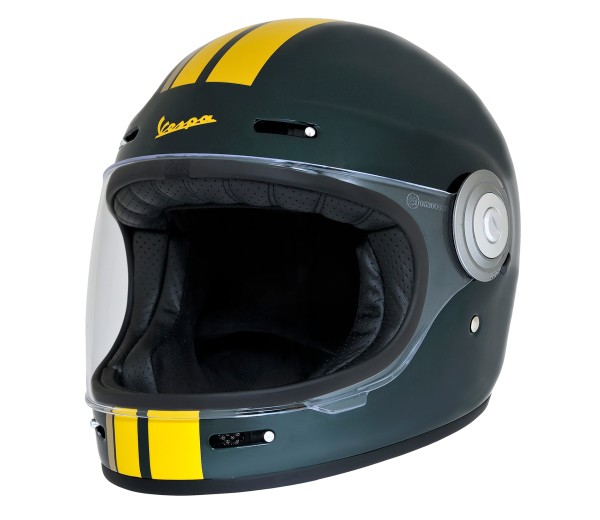 Casco integral Vespa Racing años 60 verde / amarillo
