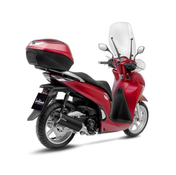 Sistema de escape LeoVince SBK Nero para Honda SH 350 i, acero inoxidable negro, slip on, certificado E