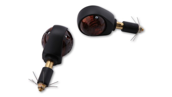 HIGHSIDER Bombillas inteligentes de ojo de buey Intermitentes de manillar Carcasa negra / Lente gris humo (par), V