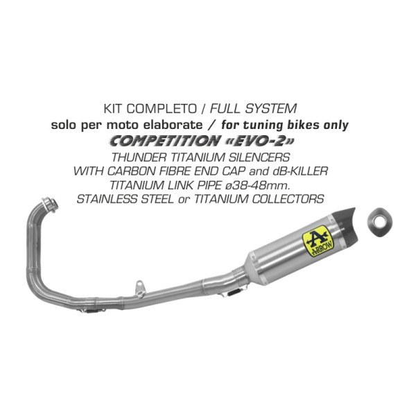 ARROW Auspuff Komplettanlage THUNDER COMPETITION EVO-2 FULL TITANIUM SYSTEM für Yamaha YZF-R3 2015,