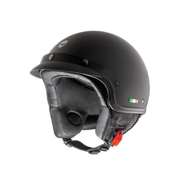 Casco jet Helmo Milano, FuoriPorta, negro, mate