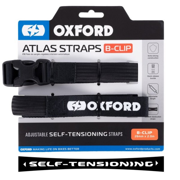 Oxford Atlas B-Clip 26 mm x 2,0 m Negro (par)