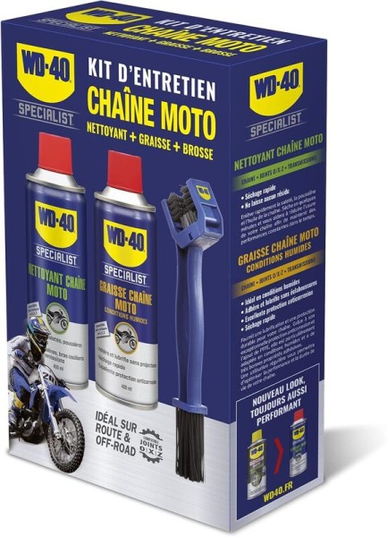 Set WD-40 Especialista en el cuidado de la cadena de la moto - 2x pulverizador 400 ml