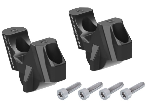 Elevador de manillar H=35 mm con desplazamiento 15 mm atrás negro para BMW S 1000 R (21-) Hepco & Becker