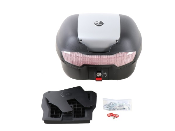 Journey Topcase 40 plateado incl. palet de topcase universal para portadores de terceros Hepco & Becker