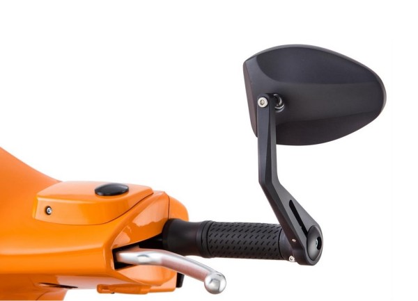 Espejo final de manillar FERRARA 2 para Vespa izquierda o derecha, negro