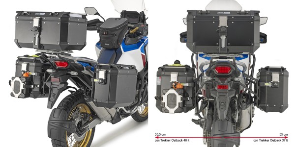 Portaequipajes lateral PL ONE-FIT para Honda CRF1100L Africa Twin Adventure Sports (Bj.20-) Givi