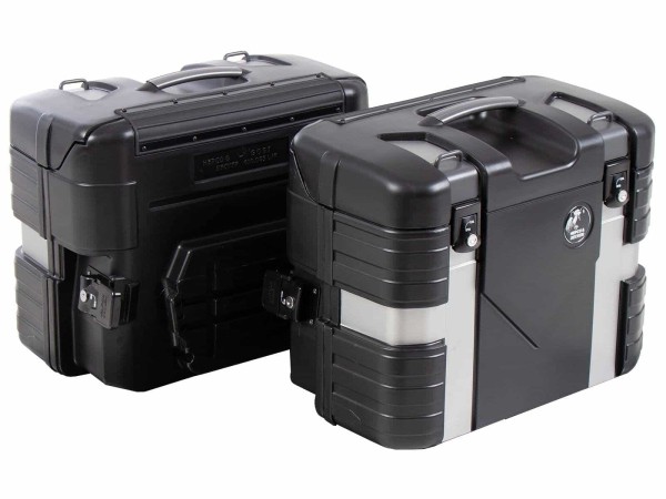 Juego de maletas laterales Gobi Black Edition incl. gancho portaequipajes Hepco & Becker
