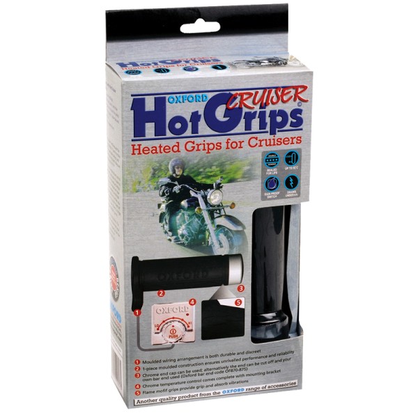 Oxford Hotgrips Essential Cruiser con interruptor cromado