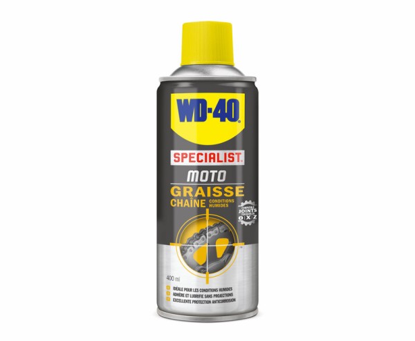 WD-40 Especialista® Cera para cadenas de moto condiciones húmedas - spray 400ml