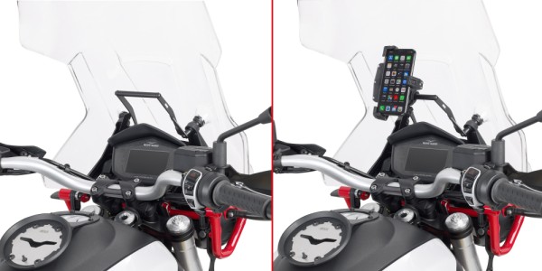 Soporte para el montaje en el parabrisas para Navi / Teléfono para Moto Guzzi V85 TT (Bj.19-) Givi