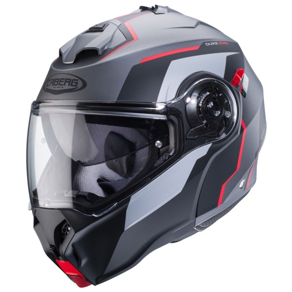 Casco Caberg Duke Evo Move mate-pistola metálica/negro-rojo