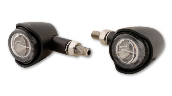 HIGHSIDER Pro Akron-X LED Mini Indicador Carcasa Negro / Lente Gris Humo (Pareja), Delantero y Trasero