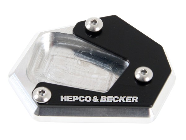 Placa caballete lateral negro plata para Honda NC 700 S (12-13) /750 S/DCT (14-20) Hepco & Becker