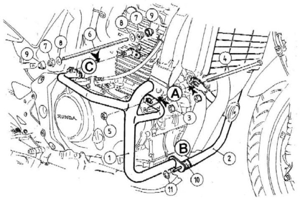 Guardamotor negro para Honda CBF 500 (04-08) Hepco & Becker
