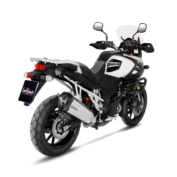 Escape LeoVince LV-12 para Suzuki V-Strom 1000 ABS /XT, plata, slip on, Euro4, E-certificate