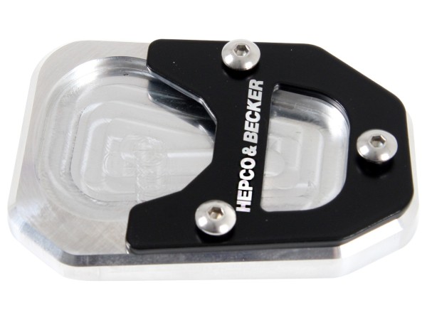 Placa caballete lateral negro plata para BMW R nineT Scrambler (16-23) Hepco & Becker