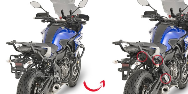 Portaequipajes lateral desmontable para Yamaha MT-07 Tracer (My.16-18) Givi