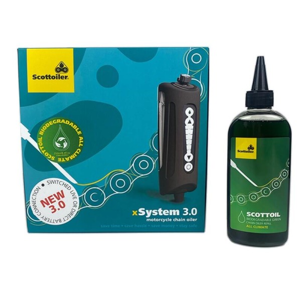 Scottoiler Xsystem 3.0 + 250 ml aceite Todo Clima Biodegradable