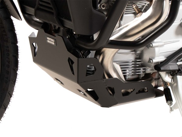 Placa de protección del motor negra para Moto Guzzi Stelvio (24-) Hepco & Becker
