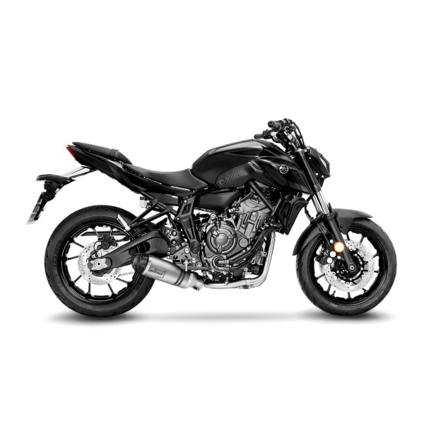 LeoVince sistema completo LV One Evo para Yamaha MT-07, acero inoxidable plata, Euro5, E-certificado