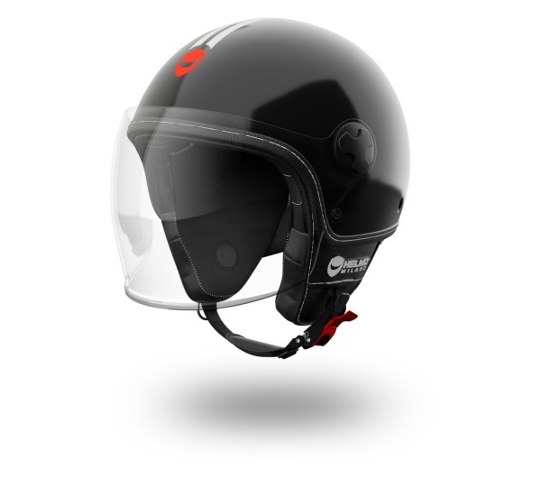 Helmo Milano Demi Jet, Veloce, negro brillante