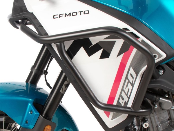 Barra protectora de depósito negra para CFMoto 450 MT (24-)