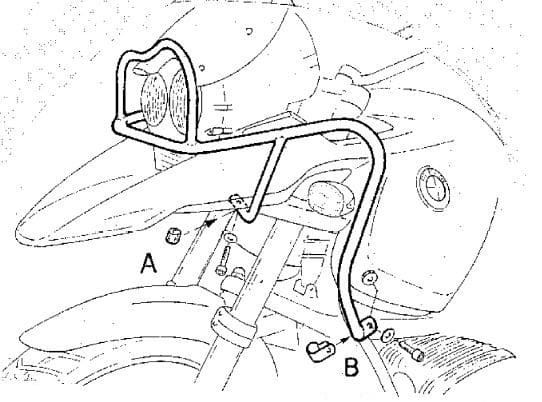 Protector de depósito plateado en combinación con protector de motor para BMW R 1150 GS (00-04)
