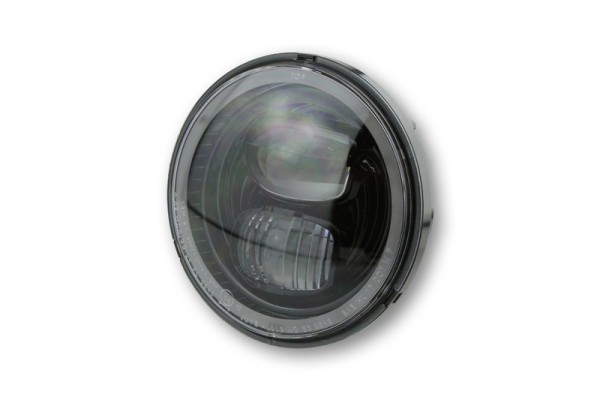 HIGHSIDER pro 5 3/4 pulgadas Inserto de faro tipo 7 LED Negro Con anillo de luz de estacionamiento, Redondo, E-Gepr