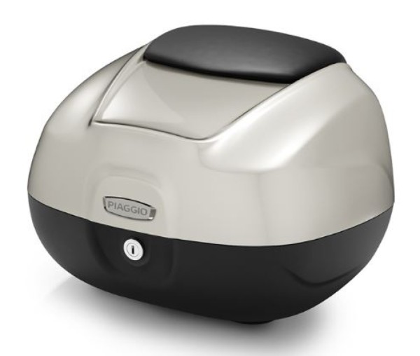 Maleta superior de 37 l con respaldo para Piaggio MP3 HPE RST 400 Classic (2022) - gris metalizado G04