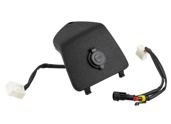 Tapa del maletero izquierda con conexión USB para Vespa GTS/GTS Super/GTV/GT, negro