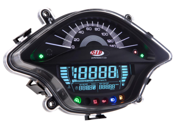 Cuentarrevoluciones/Tacho para Vespa Primavera/Sprint 50-150cc 2T/4T AC, negro