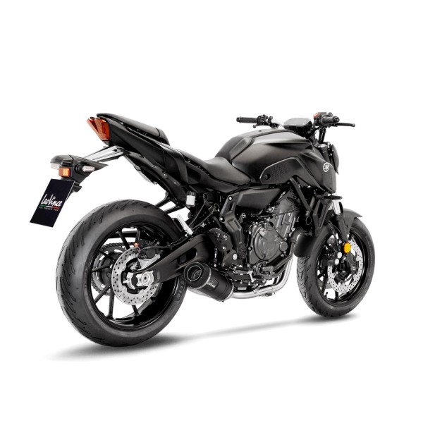 LeoVince sistema completo LV One Evo para Yamaha MT-07, acero inoxidable negro, Euro5, E-certificado