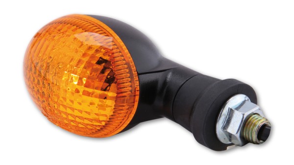 HIGHSIDER Mini bombilla intermitente carcasa negra / lente naranja (par), delantera y trasera