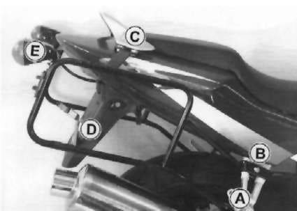 Portamaletas lateral fijo negro para Honda CBR 600 F (99-10) Hepco & Becker