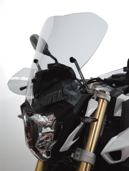 Parabrisas alto sobre soportes originales para BMW F 800 R (15-19), transparente