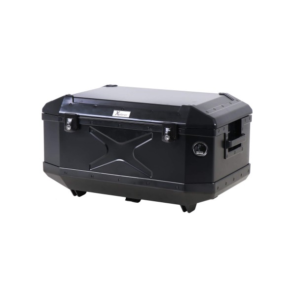 Maletín superior de aluminio Xplorer 60 litros aluminio negro Hepco & Becker
