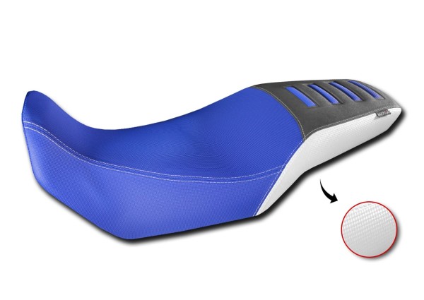 Funda de asiento Comfort de fibra 3D para Honda XL 750 Transalp, azul / blanco / negro