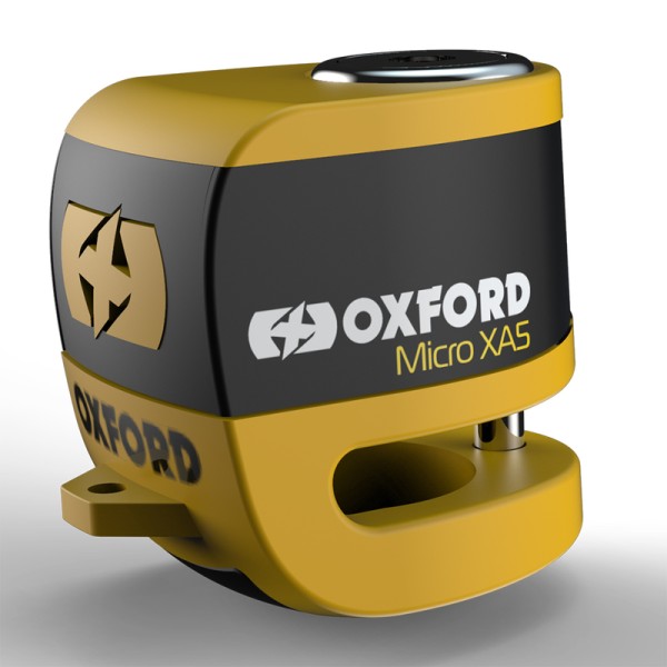 Oxford Micro XA5 Bloqueo de disco de freno con alarma - Amarillo/Negro