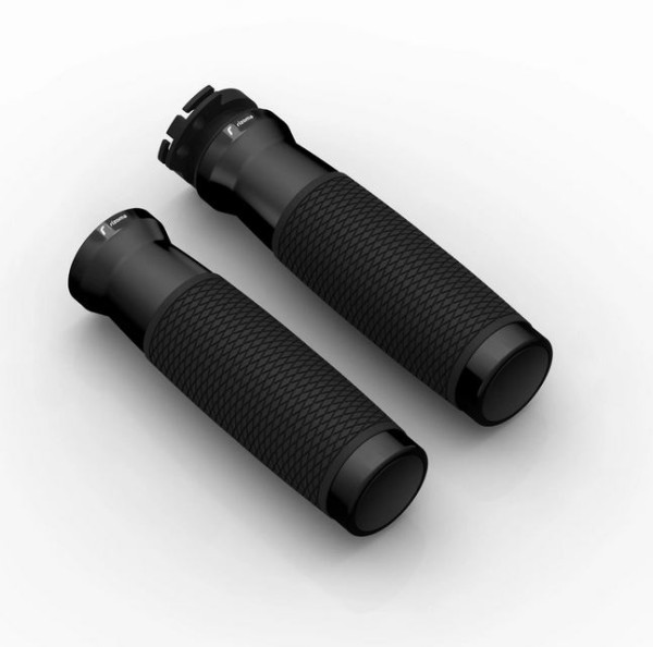 Puños RIZOMA Urlo RS Ø 22/24 mm L 120 mm para Vespa Primavera/Sprint, negro anodizado