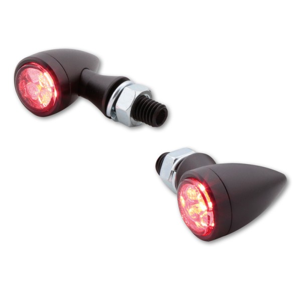 HIGHSIDER smart Sixteen Bullet Piloto trasero LED, luz de freno, intermitente negro/tintado 3en1, homologado E (par)