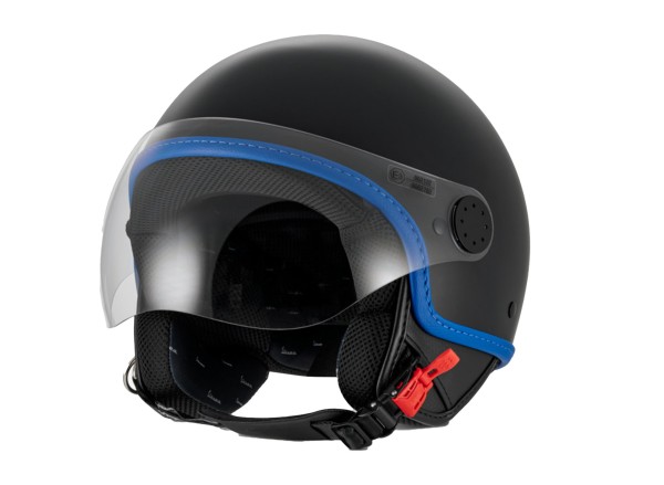 Casco Vespa jet Visera 4.0 DEC Blade negro mate