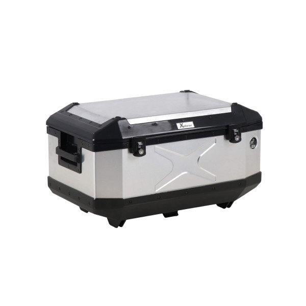 Maletín superior de aluminio Xplorer 60 litros aluminio plata Hepco & Becker