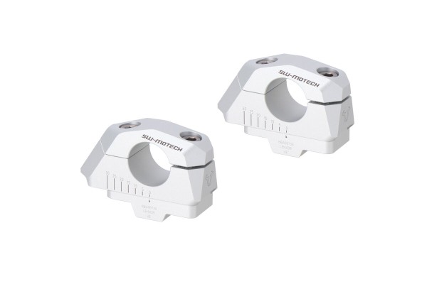 SW-Motech Reubicación variable del manillar, plata para manillar Ø 28 mm, H=28 mm para BMW F 850 GS - SW Motech