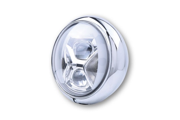 HIGHSIDER pro Faro delantero de 7 pulgadas HD-Style Tipo 8 LED cromado Con TFL, alumbrado en curva, homologado E (1ud.)
