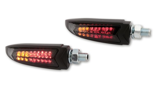 HIGHSIDER pro Arc LED piloto trasero, luz de freno, intermitente 3en1 negro/tintado homologado E (par)