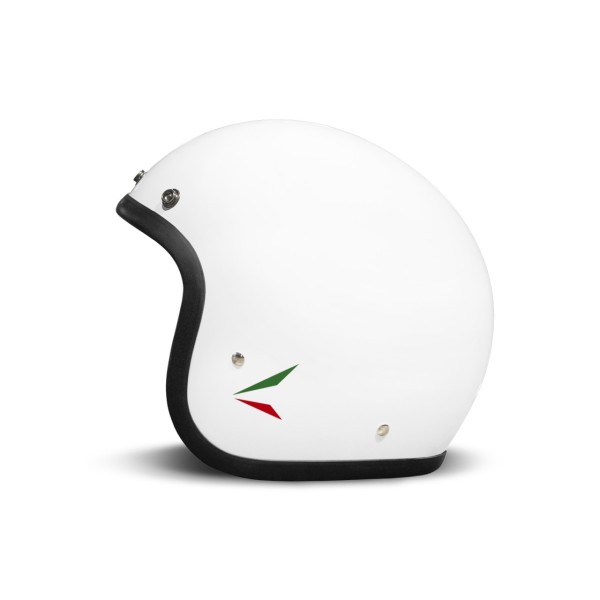 Casco DMD jet Retro, blanco, brillante, Ita White, fibra de vidrio, ECE 22.06