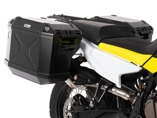 Maletín Xplorer negro + soporte recortado para Husqvarna Norden 901 (22-) Hepco & Becker