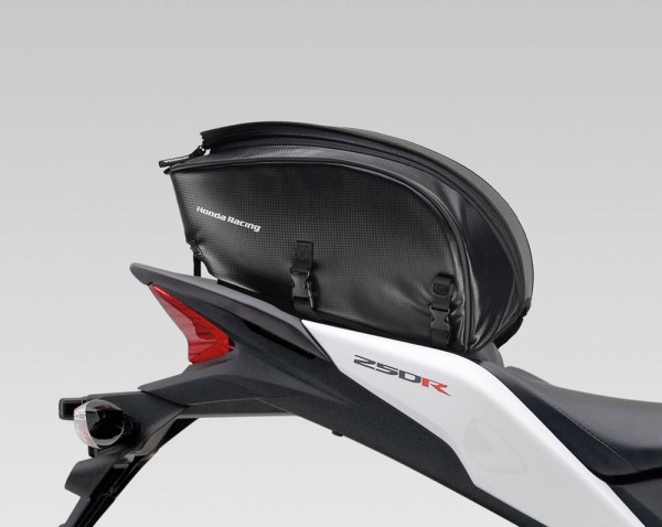 Bolsa de asiento de pasajero original de Honda CBR125R, aspecto de carbono