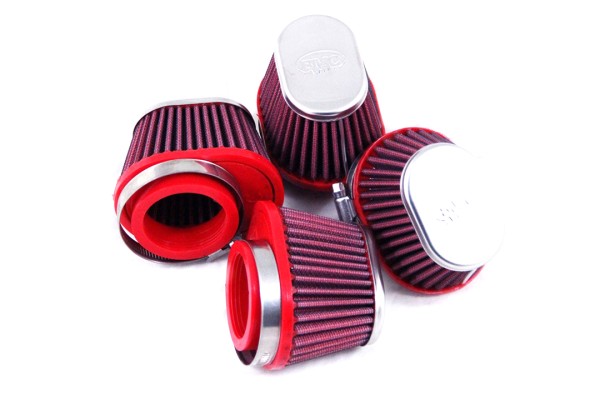 BMC Universal Sportluftfilter Konisch, 50 mm Durchmesser, 70 mm Länge; zentral, Chromkappe